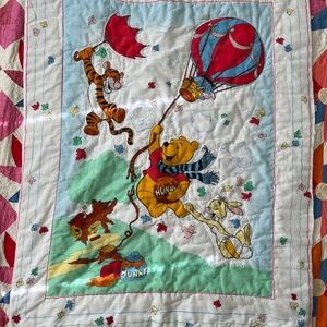 Vintage Winnie the Pooh Baby Quilt Blanket